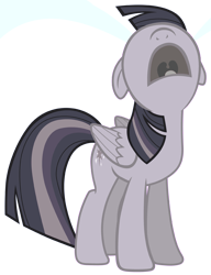 Size: 3150x4096 | Tagged: safe, artist:tardifice, artist:wardex101, edit, twilight sparkle, alicorn, pony, g4, what about discord?, crying, discorded, discorded twilight, ears back, female, folded wings, full body, high res, looking up, mare, nose in the air, ocular gushers, open mouth, photoshop, simple background, solo, standing, transparent background, twilight sparkle (alicorn), twilight tragedy, vector, wings