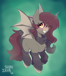 Size: 1850x2134 | Tagged: safe, artist:shinizavr, oc, bat pony, pony, solo