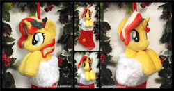 Size: 3345x1754 | Tagged: safe, artist:peruserofpieces, sunset shimmer, pony, unicorn, g4, christmas, christmas stocking, cute, female, garland, happy, holiday, holly, horn, looking at you, mare, peruserofpieces is trying to murder us, smiling, solo