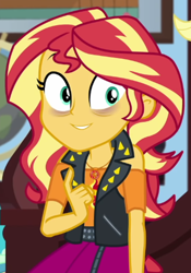 Size: 556x795 | Tagged: safe, screencap, sunset shimmer, blizzard or bust, equestria girls, equestria girls specials, g4, my little pony equestria girls: better together, my little pony equestria girls: holidays unwrapped, bags under eyes, cropped, exhausted, female, geode of empathy, magical geodes, solo, tired eyes