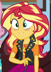 Size: 559x790 | Tagged: safe, screencap, sunset shimmer, blizzard or bust, equestria girls, equestria girls specials, g4, my little pony equestria girls: better together, my little pony equestria girls: holidays unwrapped, cropped, solo