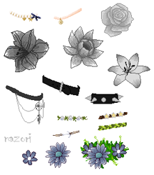 Size: 283x320 | Tagged: safe, artist:nazori, base, choker, flower, no pony, rose, simple background, spiked choker, white background
