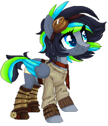 Size: 342x397 | Tagged: safe, artist:nazori, oc, oc only, pegasus, pony, base used, clothes, colored wings, eyelashes, female, goggles, mare, pegasus oc, simple background, solo, transparent background, two toned wings, wings