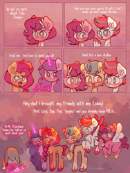 Size: 1200x1600 | Tagged: safe, artist:sockiepuppetry, argyle starshine, hitch trailblazer, izzy moonbow, pipp petals, sunny starscout, zipp storm, earth pony, pegasus, pony, unicorn, g5, my little pony: a new generation, candle, comic, feels, female, flower, flying, glowing, glowing horn, gravestone, horn, magic, male, mane five, mare, markings, siblings, sisters, stallion, unshorn fetlocks