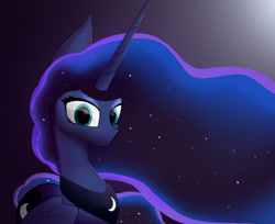 Size: 1870x1527 | Tagged: safe, artist:twobestfriendsstudio, princess luna, alicorn, pony, g4, ethereal mane, female, mare, solo