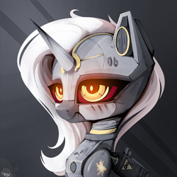 Size: 3000x3000 | Tagged: safe, artist:stahlkat, oc, oc only, pony, robot, robot pony, unicorn, high res, solo