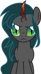 Size: 3414x6125 | Tagged: safe, artist:shootingstarsentry, oc, oc:nightshade (digimonlover101), changepony, hybrid, absurd resolution, female, interspecies offspring, offspring, parent:king sombra, parent:queen chrysalis, parents:chrysombra, simple background, solo, transparent background, vector