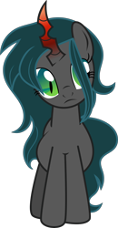 Size: 2713x5215 | Tagged: safe, artist:shootingstarsentry, oc, oc:nightshade (digimonlover101), changepony, hybrid, fat, interspecies offspring, offspring, parent:king sombra, parent:queen chrysalis, parents:chrysombra, simple background, solo, transparent background, vector