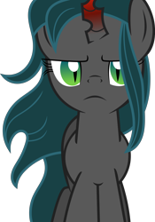 Size: 5038x7206 | Tagged: safe, artist:shootingstarsentry, oc, oc:nightshade (digimonlover101), changepony, hybrid, absurd resolution, female, interspecies offspring, offspring, parent:king sombra, parent:queen chrysalis, parents:chrysombra, simple background, solo, transparent background, vector