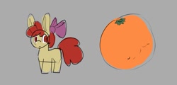 Size: 1079x517 | Tagged: safe, artist:aliceg, apple bloom, earth pony, pony, g4, female, filly, food, orange, solo