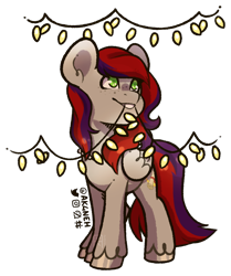 Size: 828x992 | Tagged: safe, artist:ak4neh, oc, oc only, oc:evening prose, pegasus, pony, christmas, christmas lights, female, freckles, holiday, jewelry, mare, necklace, pearl necklace, simple background, solo, transparent background