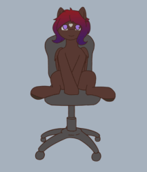 Size: 920x1080 | Tagged: safe, artist:falses, oc, oc only, oc:shaded star, pegasus, pony, animated, chair, commission, cute, gif, heart, i have done nothing productive all day, long tail, loop, office chair, pegasus oc, simple background, smiling, solo, spinning, tail, wings, wings down, ych result, you spin me right round