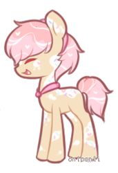 Size: 174x255 | Tagged: safe, artist:oniponii, oc, oc only, earth pony, pony, earth pony oc, eyes closed, female, mare, simple background, smiling, transparent background