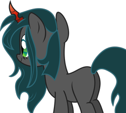 Size: 7215x6473 | Tagged: safe, artist:shootingstarsentry, oc, oc:nightshade (digimonlover101), changepony, hybrid, absurd resolution, butt, female, interspecies offspring, offspring, parent:king sombra, parent:queen chrysalis, parents:chrysombra, plot, simple background, solo, transparent background, vector