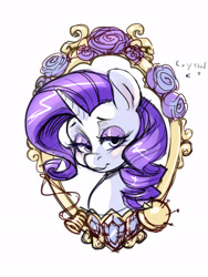 Size: 1200x1600 | Tagged: safe, artist:noupie, rarity, pony, g4, bust, jewelry, portrait, simple background, solo, white background