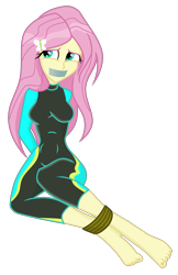 Size: 1426x2206 | Tagged: safe, artist:nie-martw-sie-o-mnie, fluttershy, equestria girls, g4, ankle tied, arm behind back, barefoot, bondage, bound and gagged, feet, female, gag, hands behind back, rope, simple background, solo, tape, tape gag, transparent background, wetsuit