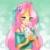 Size: 1000x1000 | Tagged: safe, artist:janja2010, angel bunny, fluttershy, rabbit, equestria girls, g4, animal, bare shoulders, blushing, duo