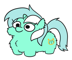 Size: 731x610 | Tagged: safe, artist:jargon scott, lyra heartstrings, pony, unicorn, g4, cute, female, fluffy, lyrabetes, mare, simple background, squatpony, white background