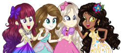 Size: 1508x656 | Tagged: safe, artist:gihhbloonde, oc, oc only, oc:condensed milk, equestria girls, g4, base used, clothes, eyelashes, female, smiling
