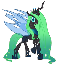 Size: 1000x1150 | Tagged: safe, artist:gihhbloonde, oc, oc only, changeling, changeling queen, base used, beautiful, changeling queen oc, eyelashes, female, raised hoof, simple background, smiling, solo, transparent background