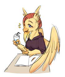 Size: 972x1152 | Tagged: safe, artist:circle edward, oc, oc:gill, hippogriff, clothes, the daughter of zarz, zarz