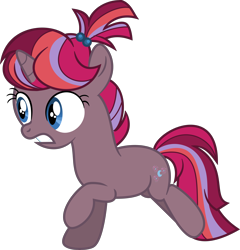 Size: 4424x4613 | Tagged: safe, artist:shootingstarsentry, oc, oc only, oc:nightingale (shootingstarsentry), pony, unicorn, absurd resolution, blue eyes, female, filly, full body, gritted teeth, horn, multicolored mane, multicolored tail, offspring, parent:moondancer, parent:shadow lock, parents:shadowdancer, running, show accurate, simple background, solo, tail, transparent background, unicorn oc, vector