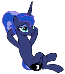 Size: 9141x10404 | Tagged: safe, artist:andoanimalia, princess luna, alicorn, pony, between dark and dawn, g4, belly, concave belly, crossed legs, female, hooves behind head, lounging, simple background, slender, thin, transparent background, vector