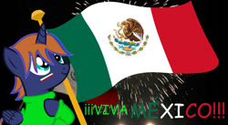 Size: 1280x699 | Tagged: safe, artist:santi0095, oc, flag, mexico, solo