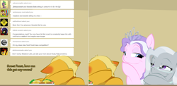 Size: 1802x878 | Tagged: safe, artist:askmerriweatherauthor, diamond tiara, silver spoon, oc, oc:meadow lark (ask merriweather), pony, ask merriweather, g4