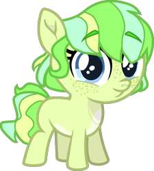 Size: 1292x1437 | Tagged: safe, artist:rickysocks, oc, oc only, oc:pistachio pandemonium, earth pony, hybrid, pony, 5-year-old, base used, interspecies offspring, offspring, parent:discord, parent:fluttershy, parents:discoshy, simple background, solo, transparent background