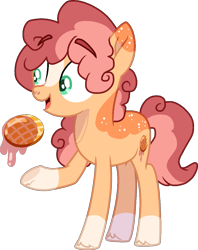 Size: 893x1127 | Tagged: safe, artist:rickysocks, oc, oc only, oc:waffle syrup, earth pony, pony, female, offspring, parent:cheese sandwich, parent:pinkie pie, parents:cheesepie, simple background, solo, teenager, transparent background