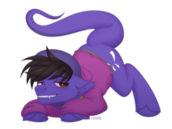 Size: 2600x1950 | Tagged: safe, artist:enderbee, original species, pony, snake, snake pony, clothes, cobra starship, commission, ears back, face down ass up, fangs, gabe saporta, hoodie, jack-o challenge, lidded eyes, male, meme, ponified, scales, shirt, simple background, slit pupils, snake tail, solo, stallion, tail, transparent background, undershirt, ych result