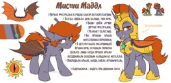 Size: 1280x626 | Tagged: safe, artist:jewellier, oc, oc only, oc:misty muddle, bat pony, pony, amputee, armor, artificial wings, augmented, bat pony oc, bat pony royal guard, cyrillic, female, guardsmare, helmet, mare, prosthetic limb, prosthetic wing, prosthetics, reference sheet, royal guard, royal guard armor, russian, solo, translated in the comments, wings