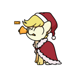 Size: 800x800 | Tagged: safe, artist:sugar morning, oc, oc only, oc:exist, griffequus, animated, bell, cape, christmas, clothes, commission, cute, gif, hat, holiday, paws, santa hat, simple background, solo, transparent background, ych result