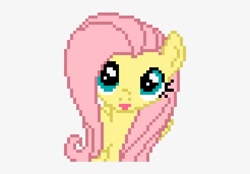 Size: 820x571 | Tagged: artist needed, safe, fluttershy, pegasus, pony, g4, female, looking at you, mare, open mouth, pixel art, simple background, solo