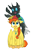 Size: 800x1200 | Tagged: safe, artist:rokosmith26, oc, oc only, oc:goldenflow, oc:tarsi, changeling, classical hippogriff, hippogriff, beak, braid, changeling horn, changeling oc, changeling wings, cheek fluff, classical hippogriff oc, claws, clothes, commission, duo, fangs, female, floppy ears, glasses, hairband, happy, hat, hippogriff oc, horn, jewelry, large wings, leggings, looking at you, looking up, looking up at you, male, necklace, open mouth, simple background, sitting, smiling, stallion, standing on two hooves, sunscreen, transparent background, transparent wings, umbrella hat, underhoof, unshorn fetlocks, wall of tags, waving, whistle, whistle necklace, wing fluff, wings