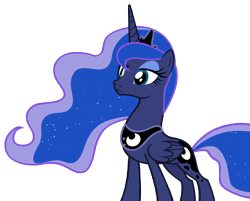 Size: 10916x8770 | Tagged: safe, artist:andoanimalia, princess luna, alicorn, pony, g4, luna eclipsed, absurd resolution, crown, female, folded wings, frown, horn, jewelry, lidded eyes, mare, regalia, simple background, solo, tail, teal eyes, transparent background, vector, wings