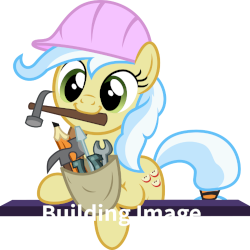 Size: 250x250 | Tagged: safe, ambrosia, cindy block, earth pony, pony, g4, caption, clothes, female, green eyes, hammer, hard hat, hat, mare, mouth hold, pencil, rainbooru, screwdriver, simple background, solo, tail, text, transparent background, two toned mane, two toned tail, wrench