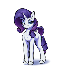 Size: 2427x2725 | Tagged: safe, artist:aquaticvibes, rarity, pony, unicorn, female, high res, looking at you, mare, simple background, smiling, smirk, solo, white background