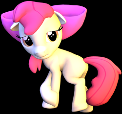 Size: 2060x1924 | Tagged: safe, artist:drdicksamazingstick, apple bloom, earth pony, pony, g4, 3d, black background, butt, female, filly, floppy ears, plot, simple background, solo