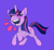 Size: 1295x1180 | Tagged: safe, artist:battery-clippings, twilight sparkle, pony, unicorn, g4, cute, eyes closed, open mouth, purple background, simple background, smiling, solo, twiabetes, unicorn twilight