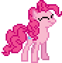 Size: 88x90 | Tagged: safe, artist:deathpwny, pinkie pie, earth pony, pony, g4, party of one, animated, dancing, desktop ponies, gif, pixel art, smiling, solo, sprite