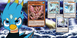 Size: 1779x883 | Tagged: safe, artist:chedx, gallus, griffon, comic:the storm kingdom, g4, alternate universe, card, implied gallstream, implied shipping in the text, male, the storm six, yu-gi-oh!