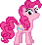 Size: 86x92 | Tagged: safe, artist:deathpwny, pinkie pie, earth pony, pony, g4, animated, blinking, desktop ponies, gif, looking at you, pixel art, simple background, solo, sprite, standing, transparent background