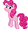 Size: 96x100 | Tagged: safe, artist:deathpwny, pinkie pie, earth pony, pony, g4, animated, blinking, desktop ponies, floating, gif, looking at you, pixel art, simple background, smiling, solo, sprite, transparent background