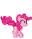 Size: 106x126 | Tagged: safe, artist:deathpwny, pinkie pie, earth pony, pony, g4, animated, desktop ponies, gif, happy, jumping, pinkie bounce, pixel art, pronking, simple background, smiling, solo, sprite, transparent background