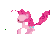Size: 132x96 | Tagged: safe, artist:deathpwny, pinkie pie, earth pony, pony, g4, animated, desktop ponies, flower, gif, pixel art, simple background, sniffing, solo, sprite, transparent background
