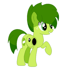 Size: 442x469 | Tagged: safe, artist:sunmint234, oc, oc only, earth pony, pony, crossover, cutie mark, hair, peashooter, plants vs zombies, plants vs zombies 2: it's about time, ponified, simple background, solo, tail, white background