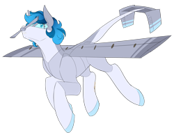 Size: 3369x2655 | Tagged: safe, artist:corwolf, oc, oc only, oc:tail winds, original species, plane pony, eye clipping through hair, flying, high res, plane, propeller, propeller plane, simple background, solo, transparent background, yl-15