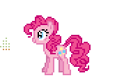Size: 178x112 | Tagged: safe, artist:deathpwny, pinkie pie, earth pony, pony, g4, animated, cupcake, desktop ponies, eating, food, gif, pixel art, simple background, solo, sprite, transparent background